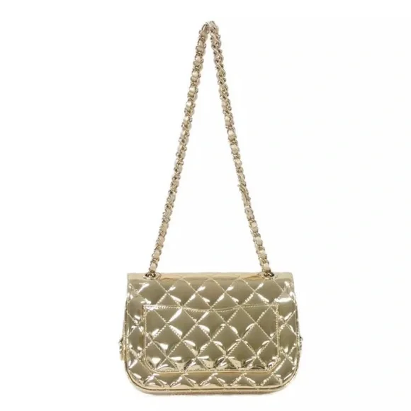 NEW Chanel 24C Metallic Gold Calfskin Mini Flap Bag & Star
